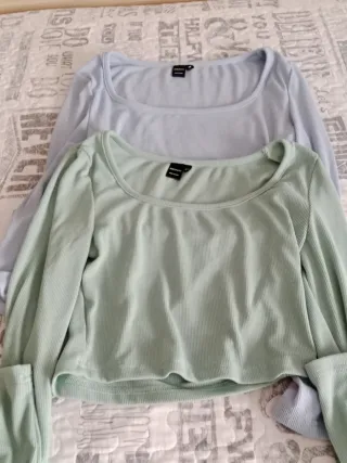 Lote 4 Camisetas Manga Larga Stradivarius y SHEIN 