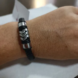 Pulsera Lotus Cuero y Plata