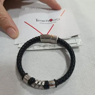 Pulsera Lotus Cuero y Plata