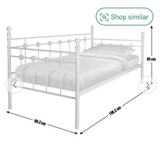 Cama individual metálica blanca Ikea