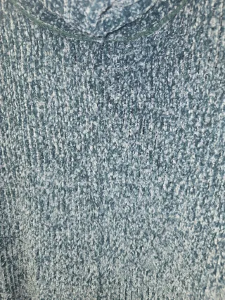 Jersey chenilla cuello alto verde azulado