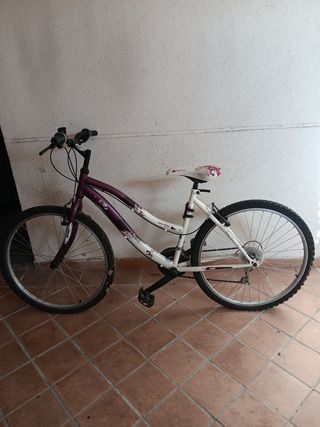 Bicicleta BTT Morada y Blanca