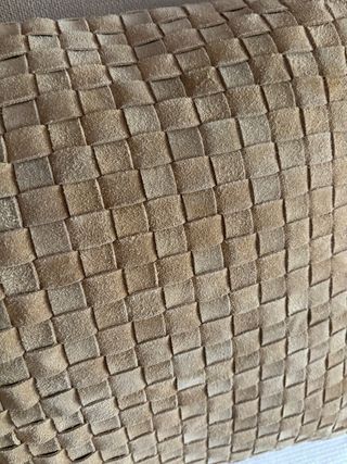 funda Cojín tejido beige piel trenzada