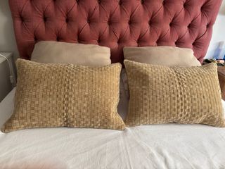 funda Cojín tejido beige piel trenzada