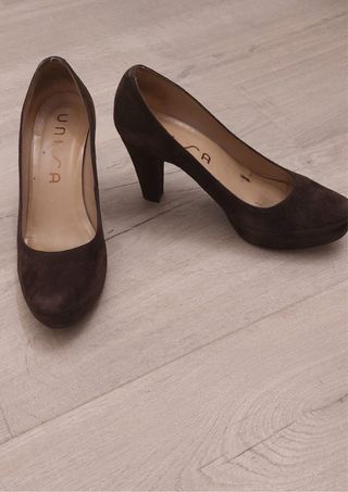 Zapatos de tacón Unisa piel marrón
