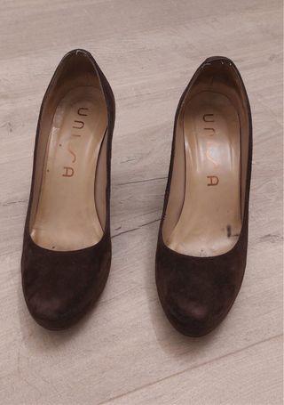 Zapatos de tacón Unisa piel marrón