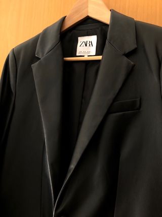 Blazer Polipiel Zara Negro