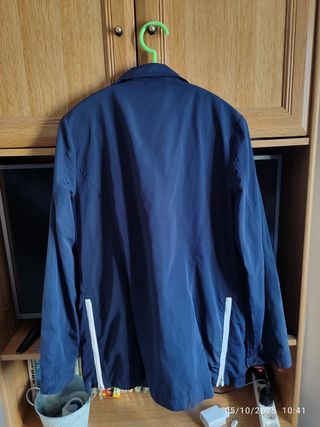 Gabardina corta Punto Roma azul mujer