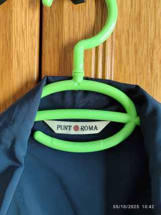 Gabardina corta Punto Roma azul mujer