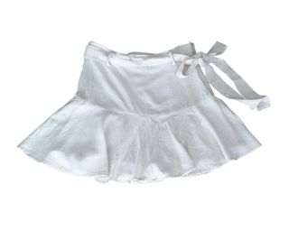 Mini falda (pantalón) blanca con lazada