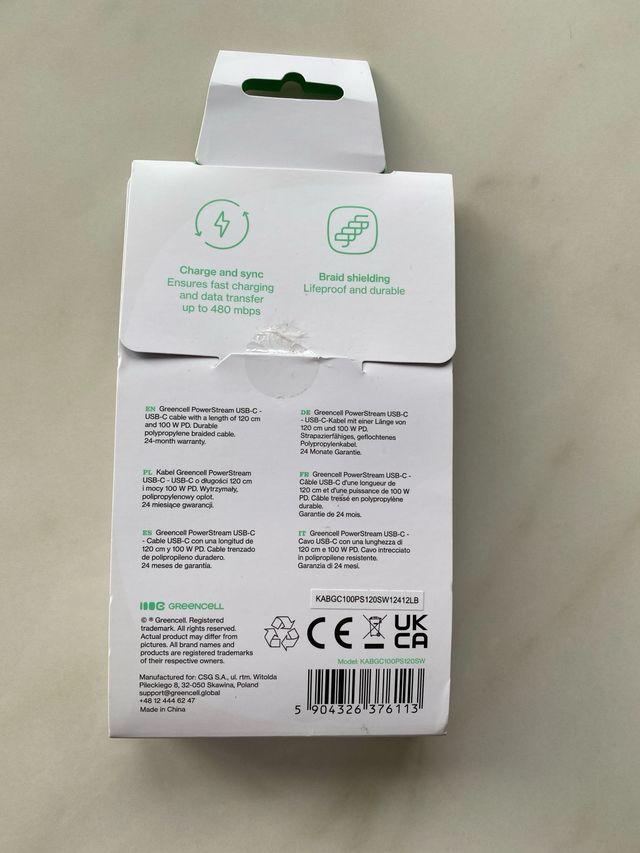 Cable USB-C a USB-C 120cm 100W