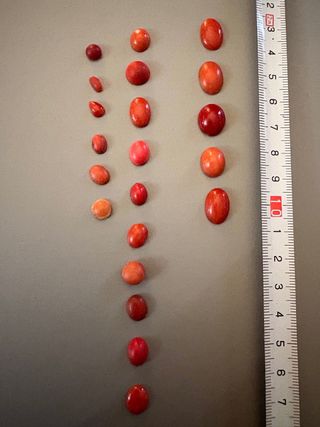 Cabujones Coral para anillos, pendientes