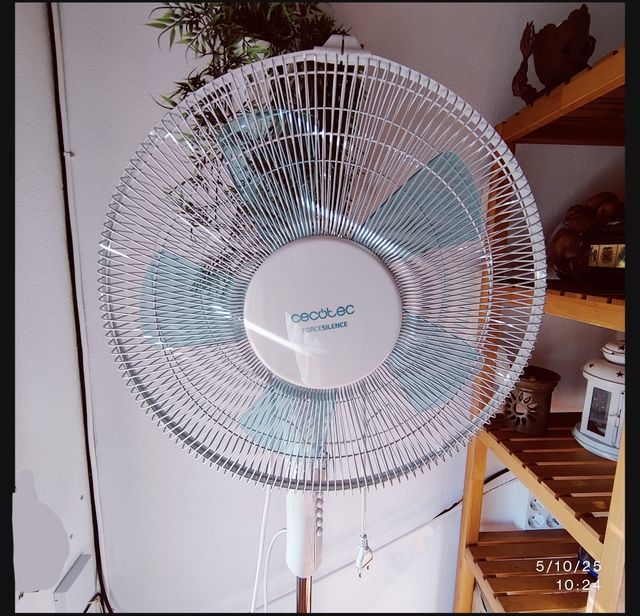 Ventilador Cecotec forcesilence Pie plata/Blanco