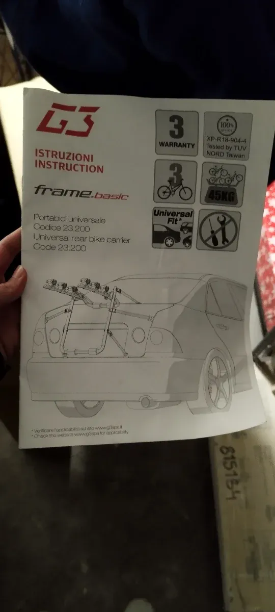 Portabici universale per portellone auto