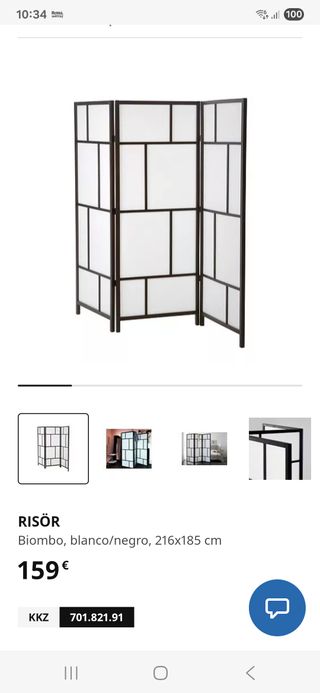 Biombo Blanco y Negro IKEA