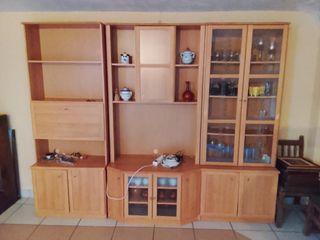 Mueble modular madera y cristal