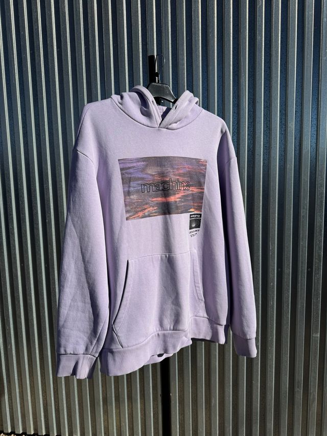 Sudadera Bershka Morada con Estampado