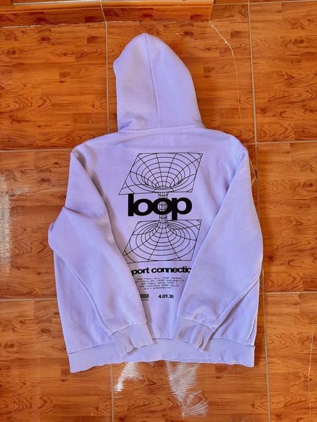 Sudadera Bershka Morada con Estampado