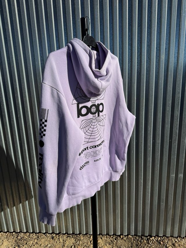 Sudadera Bershka Morada con Estampado