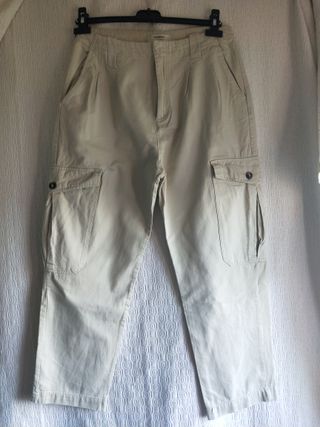 pantalón cargo mujer talla 38 pull&bear marrón