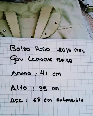 Bolso Piel Genuina Guy Laroche Blanco. 