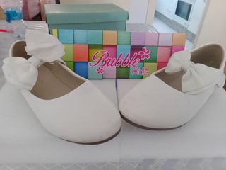 Zapatos Niña Bubble Kids Blancos con Lazo