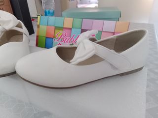 Zapatos Niña Bubble Kids Blancos con Lazo