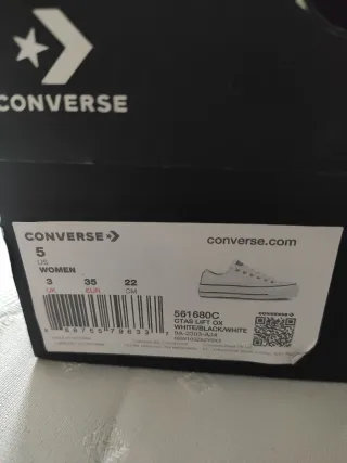 Converse CTAS Lift OX Blanques (pell+plataforma)