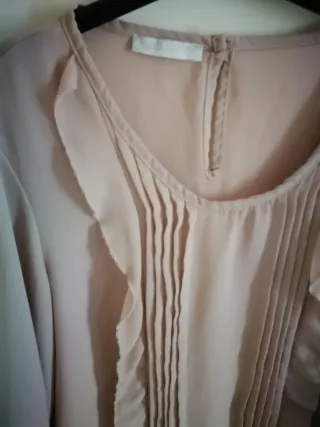 Elegante camicia rosa antico manica lunga