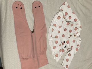 Completo neonato rosa pois e gattino