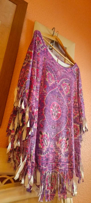 Poncho Étnico Estampado Talla 56/58