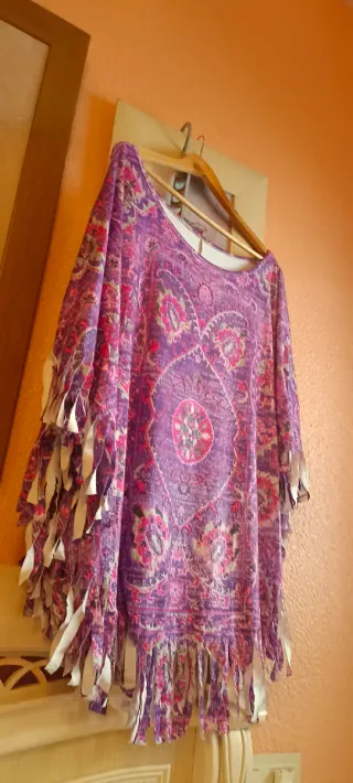 Poncho Étnico Estampado Talla 56/58