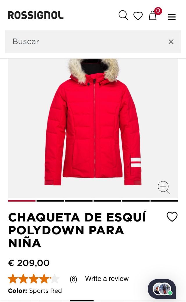 Chaqueta esquí Rossignol Girl Polydown Rosa