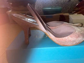 Zapatos de fiesta rosa piel T.40