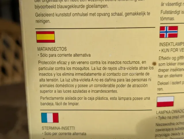 Lámpara Antimosquitos Eléctrica