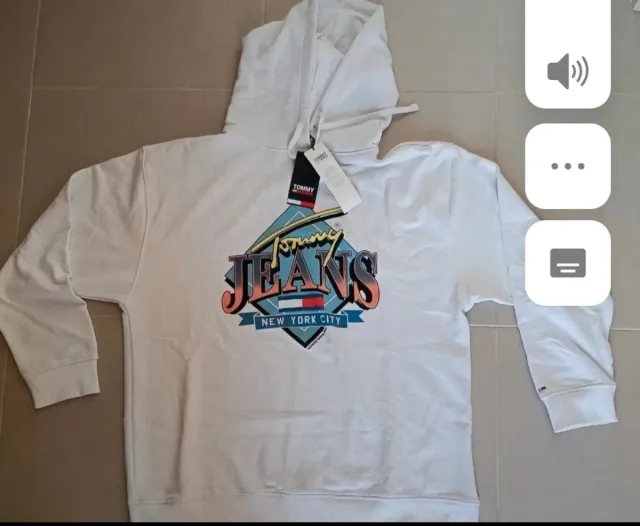 Sudadera Tommy Jeans XL Blanca Estampada