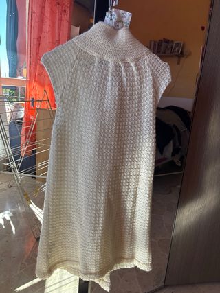 Gilet lana lungo bianco taglia unica