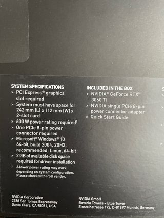 Tarjeta Gráfica NVIDIA GeForce RTX 3060 Ti