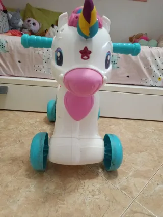 Correpasillos unicornio blanco y rosa