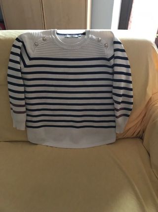 Maglia Conbipel a righe blu e bianche