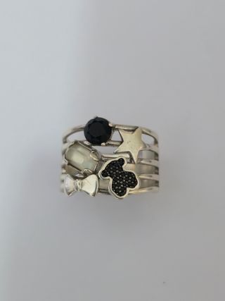 Anillo Tous Plata Negro