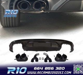 DIFUSOR AUDI Q5 S LINE 18-20 LOOK SQ5 + COLAS ESCAPE NEGRO