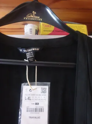 Cardigan Zara negro con flecos talla única