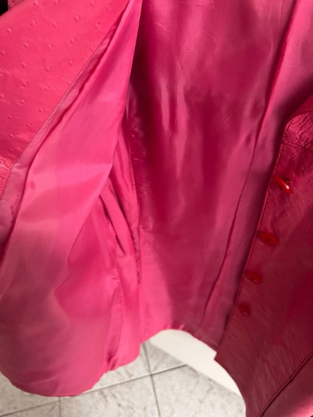Giacca in pelle artigianale fuxia