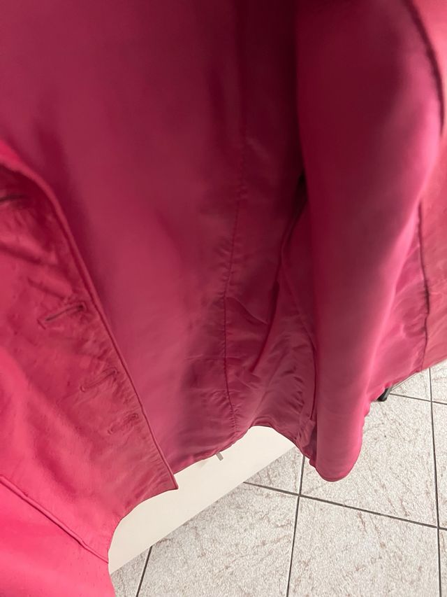 Giacca in pelle artigianale fuxia