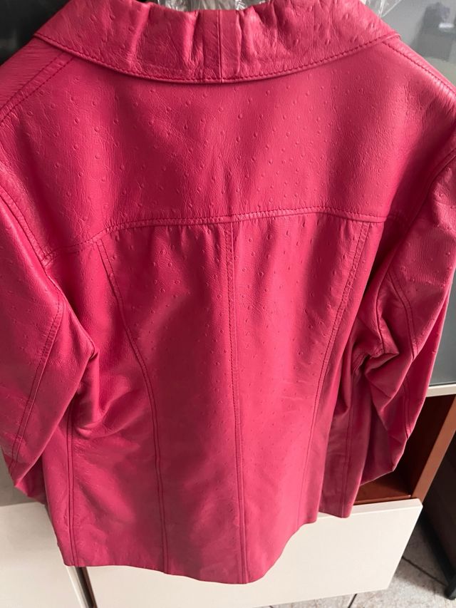 Giacca in pelle artigianale fuxia