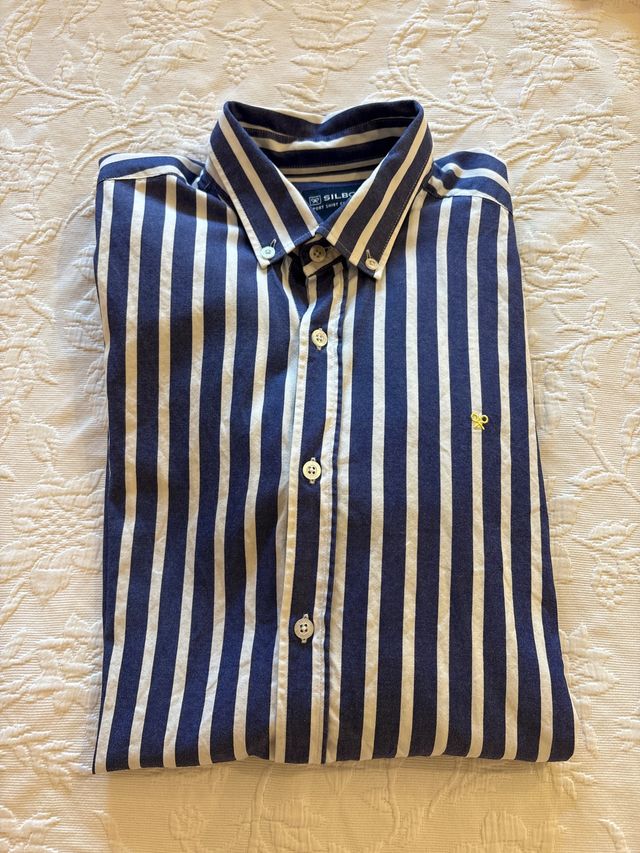 Camisa Silbon Rayas Azul Talla M