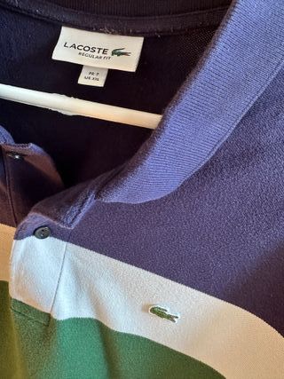 Polo Lacoste Rayas Tricolor Talla XXL - FR 7