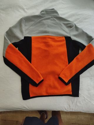 Forro polar Napapijri gris y naranja