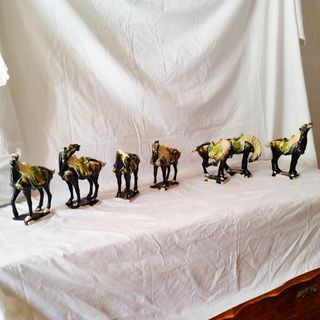 7 Caballos Porcelana China Dinastía Tang